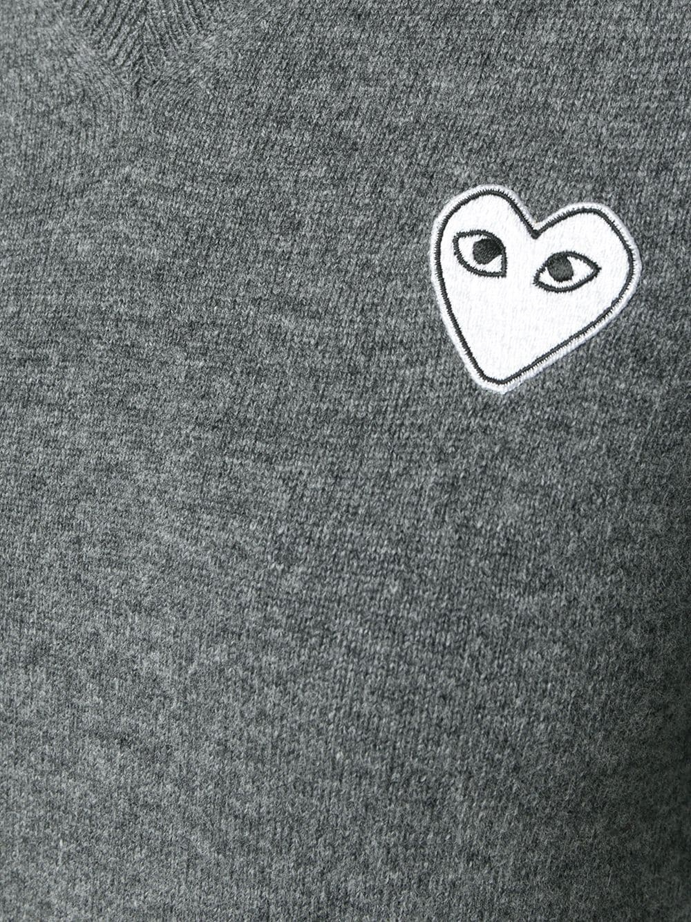 knitted heart logo sweater - 5