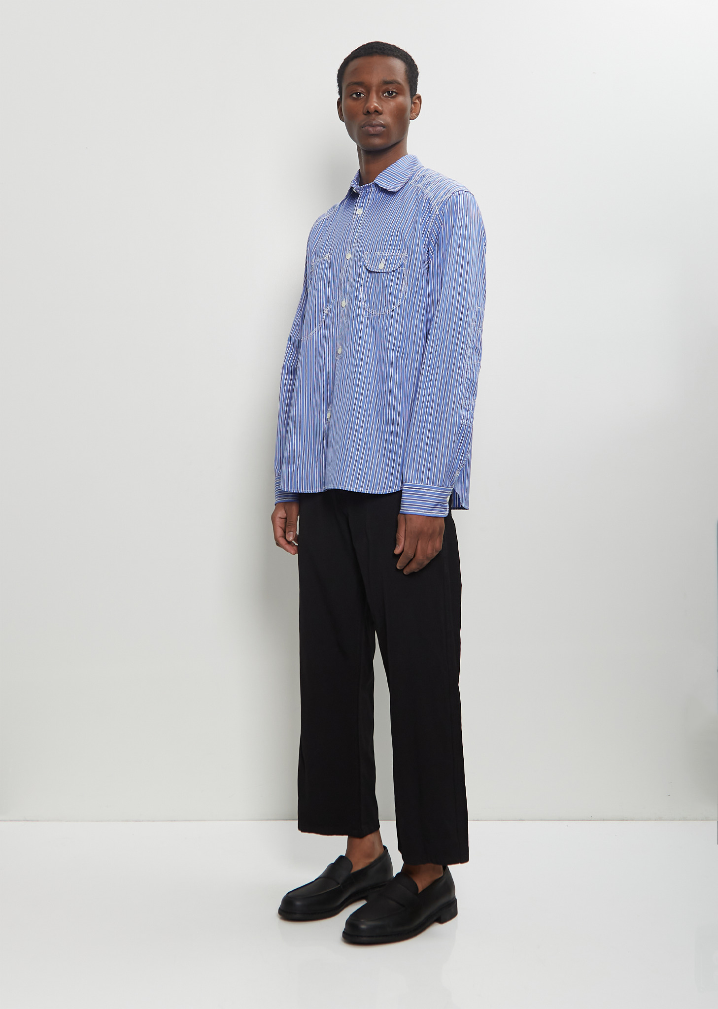 Contrast Stitch Button Up Shirt - 4
