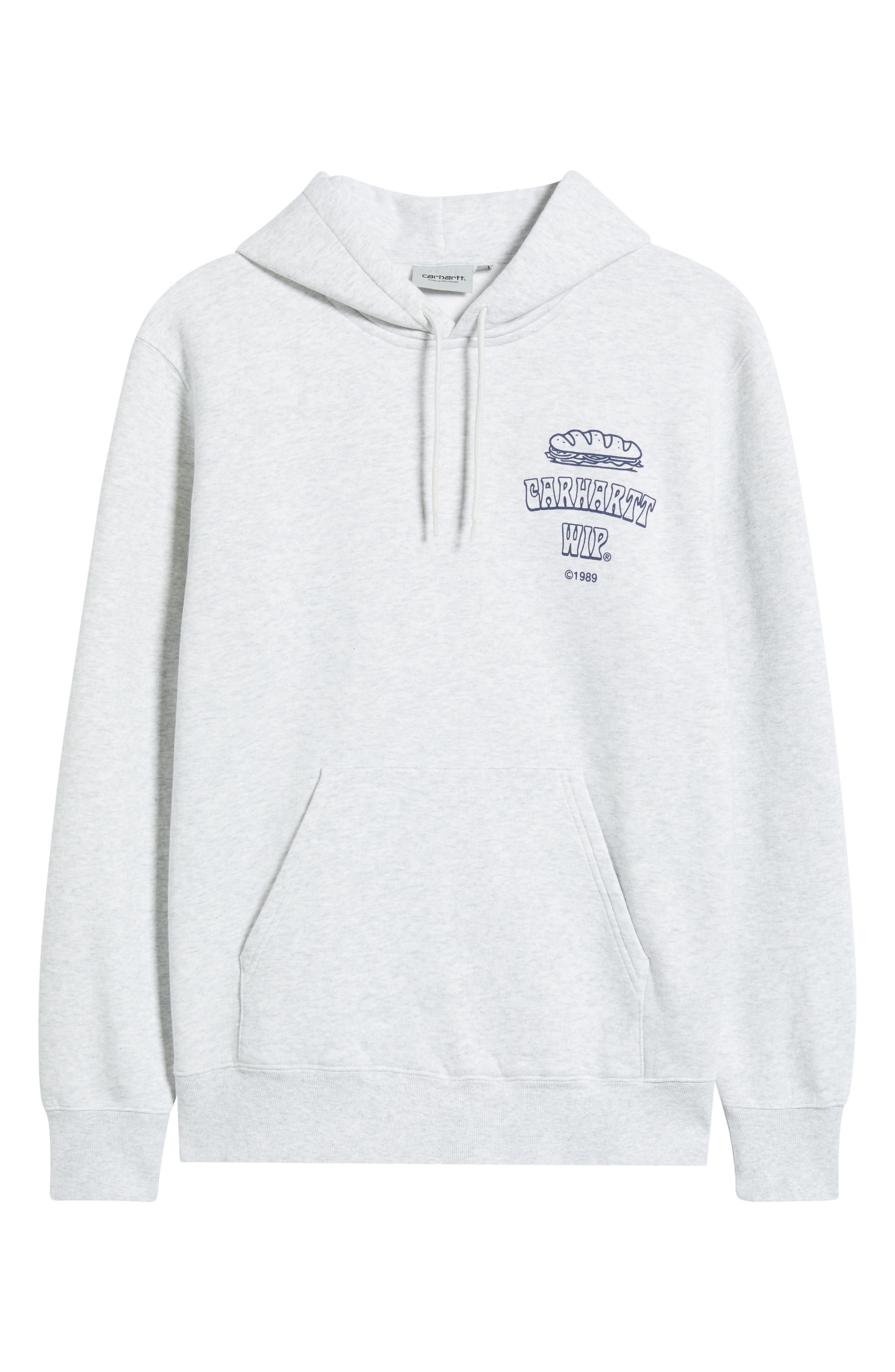 Carhartt Work In Progress Sandwich Graphic Hoodie in Ash Heather /Blue at Nordstrom - 5