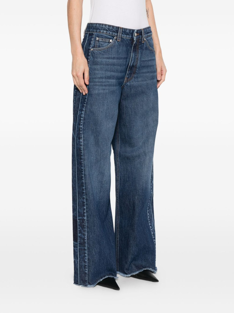 panelled frayed jeans 3