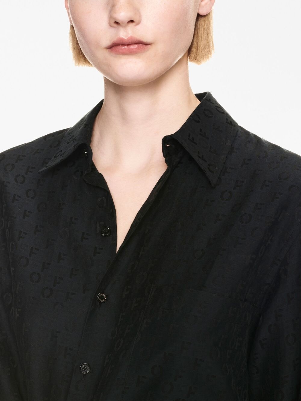 Off jacquard twisted shirtdress - 5