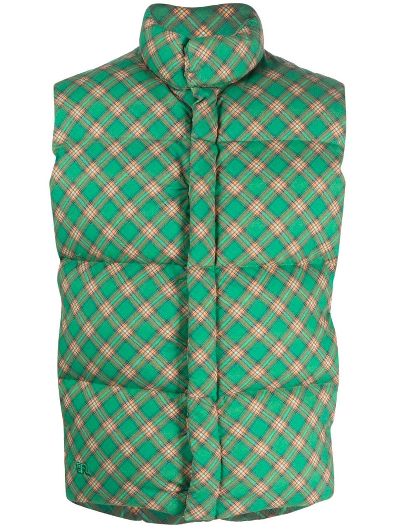 checked quilted down gilet 1