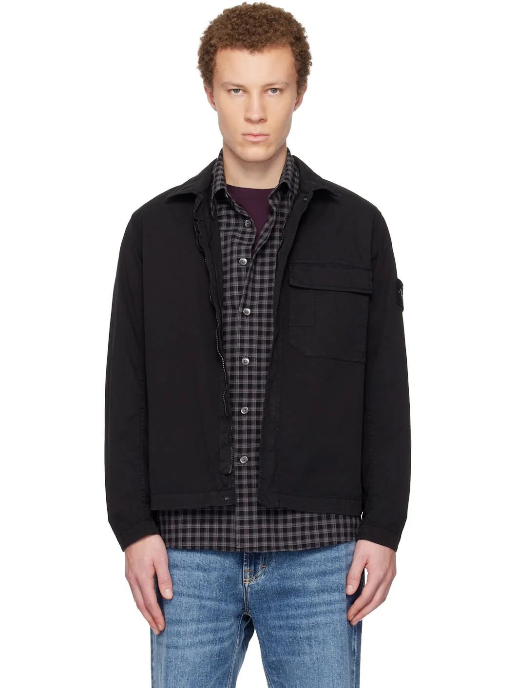 Black 1200013 Stretch Organic Cotton Twill Shirt - 1