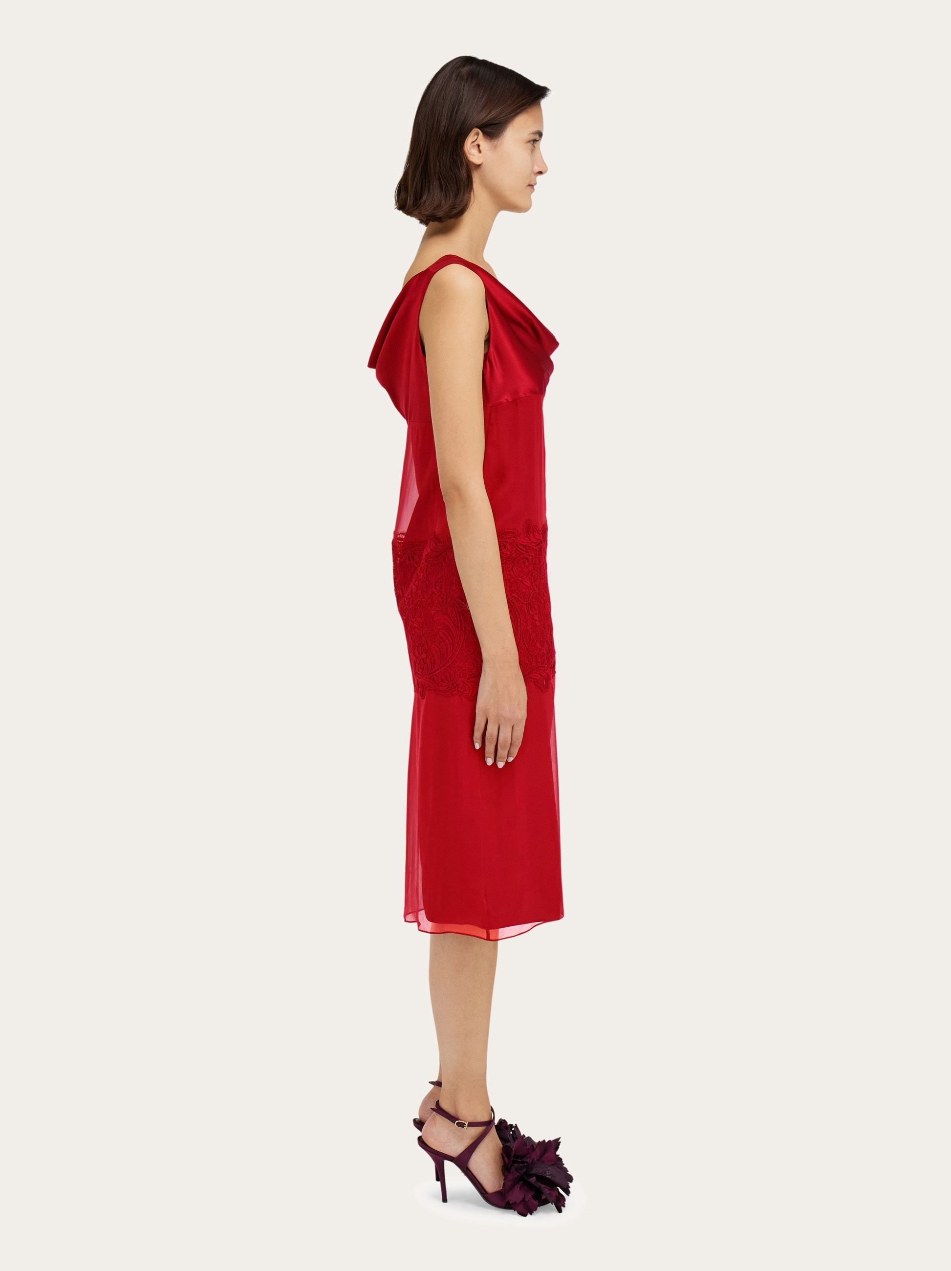 Silk dress with drape detail - 3