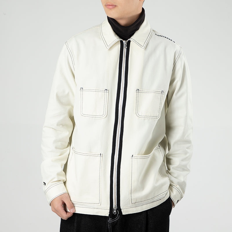 Converse Pocket Woven Long Sleeves Jacket 'White' 10020896-A04 - 3