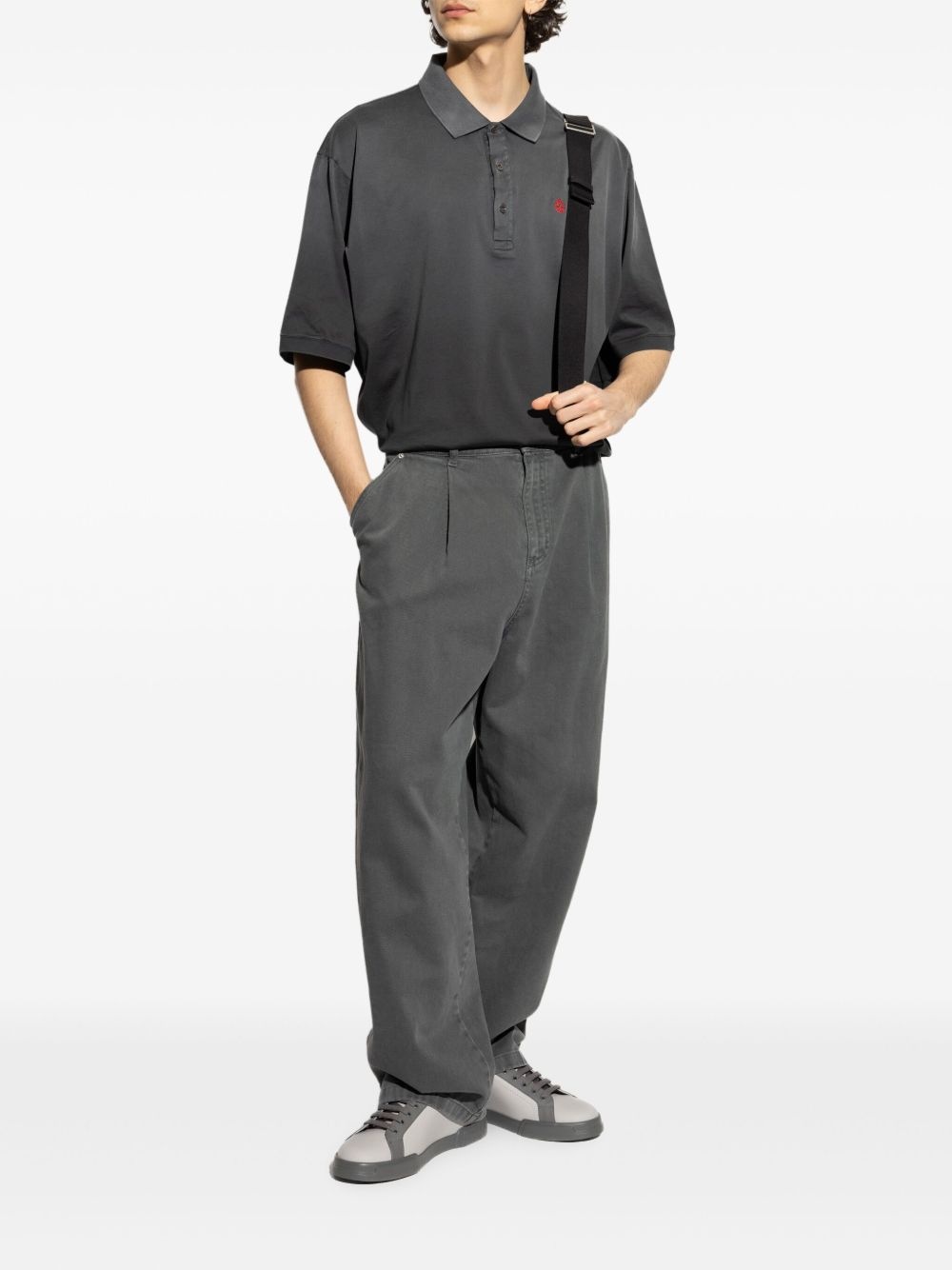 skull-embroidered polo shirt - 2