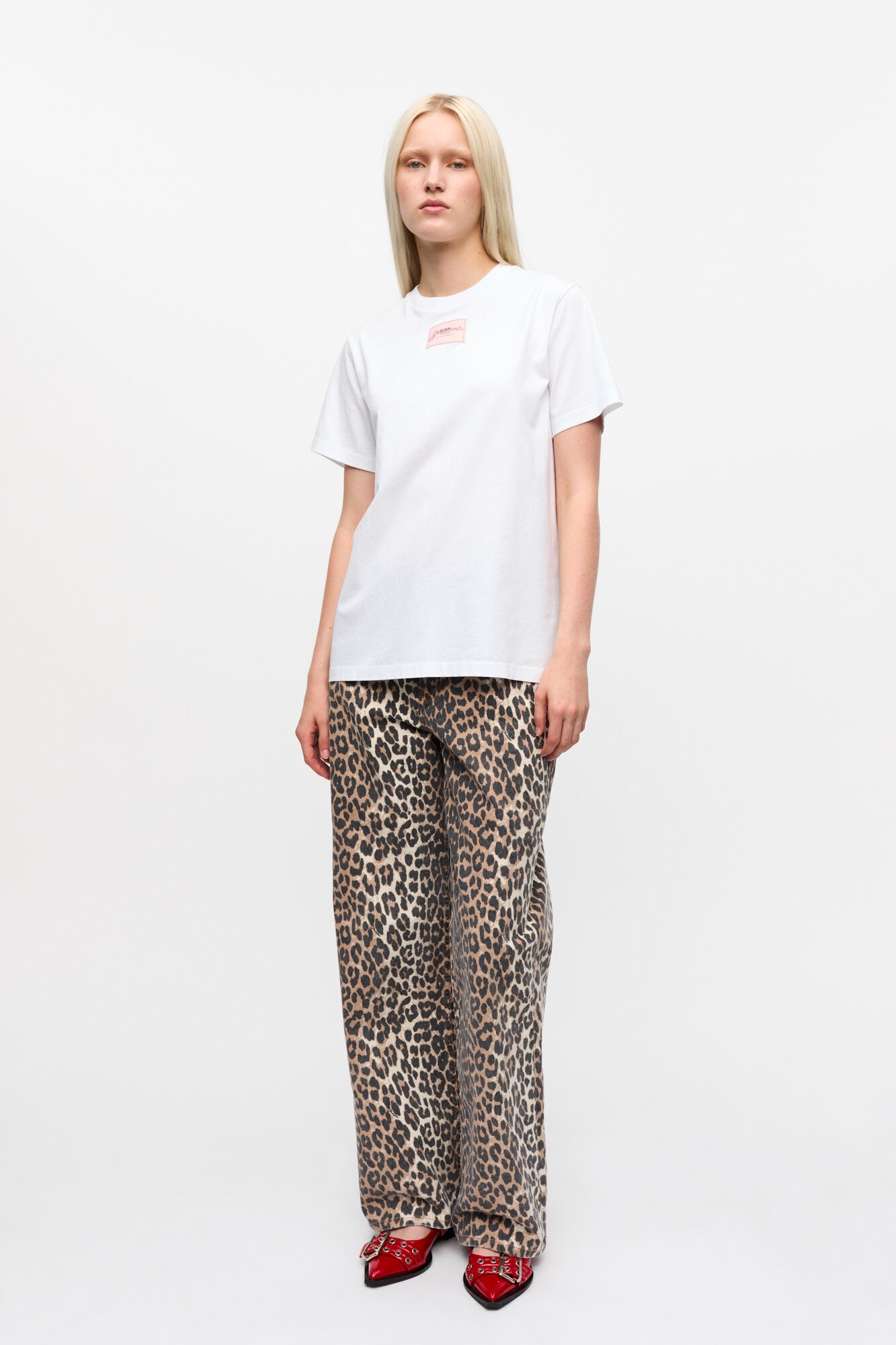WHITE BASIC JERSEY RELAXED T-SHIRT - 4