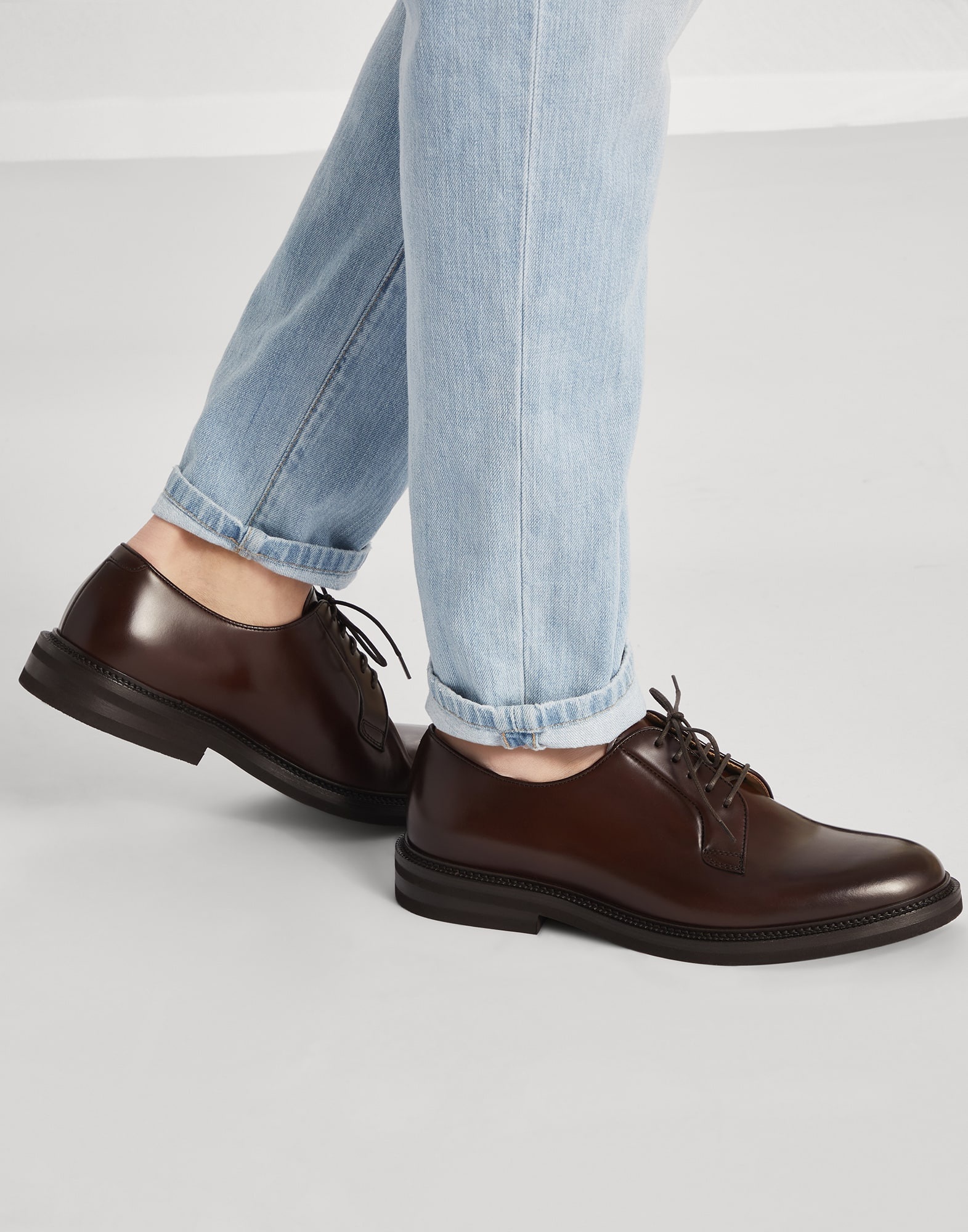 Aged calfskin Derbys - 4