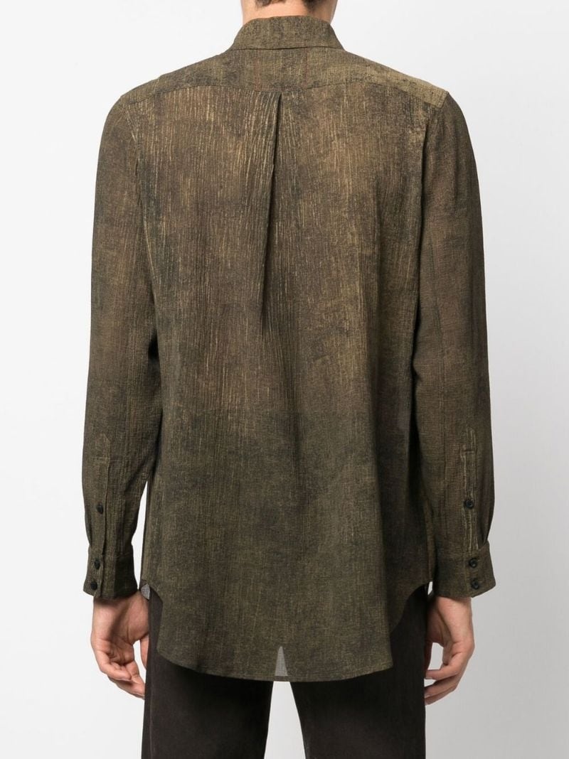 distressed-effect long-sleeved shirt - 4