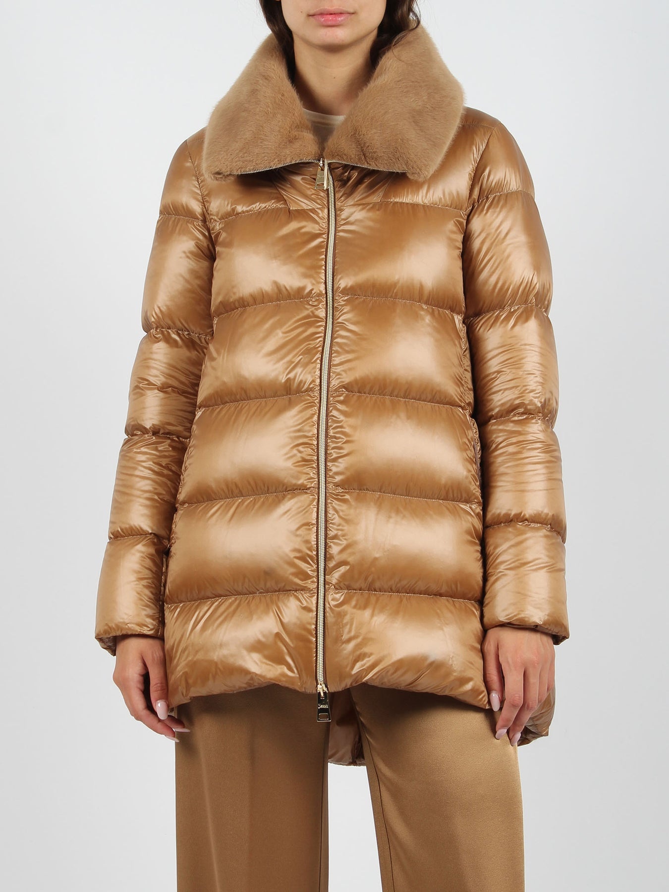 Eco-fur collar down jacket - 2