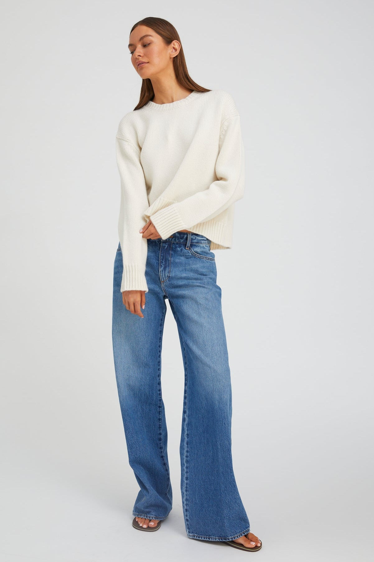 CHALK HEAVY CASHMERE SWEATER - 2