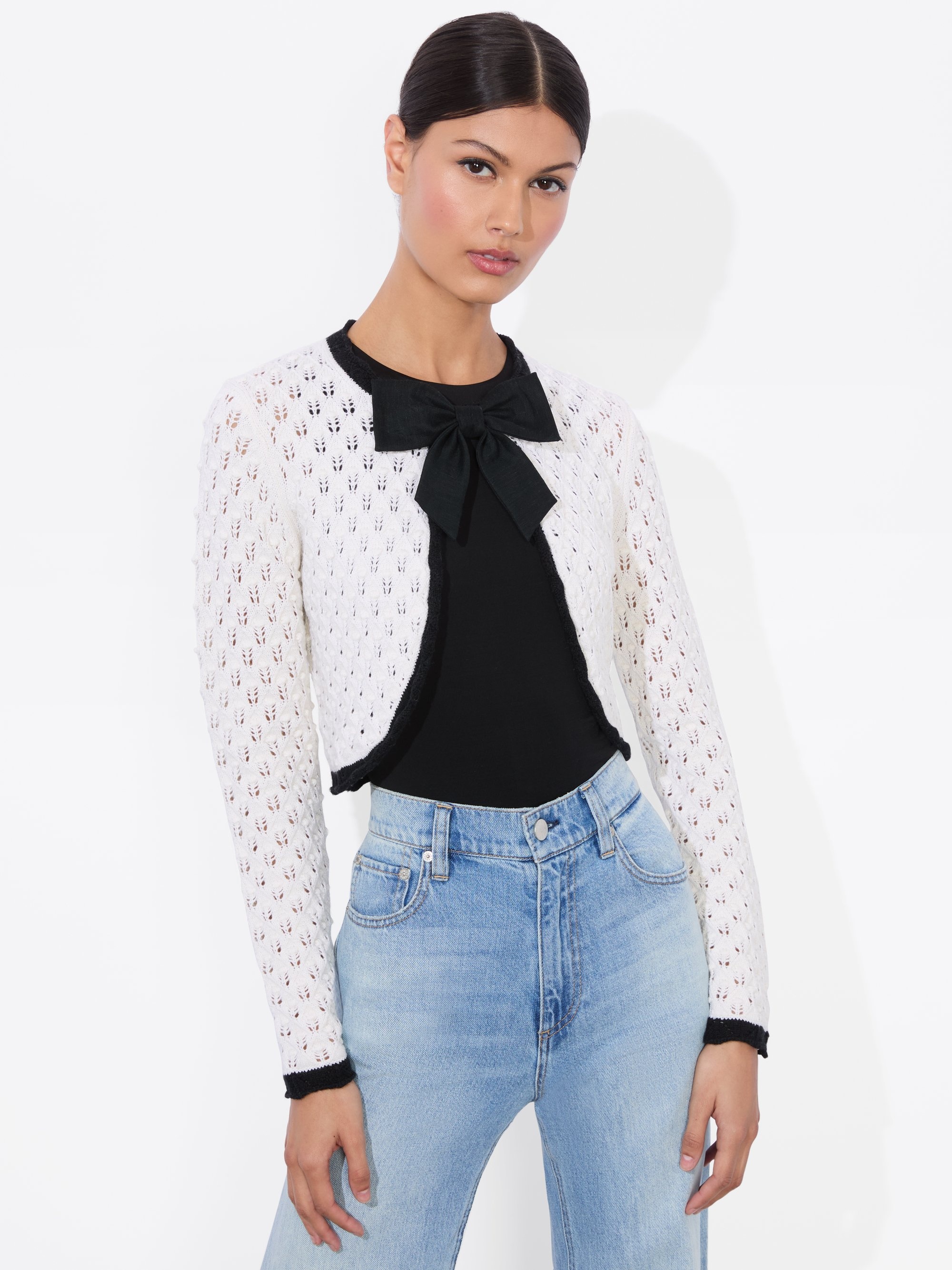 DANNIE SHRUG BOW CARDIGAN - 2