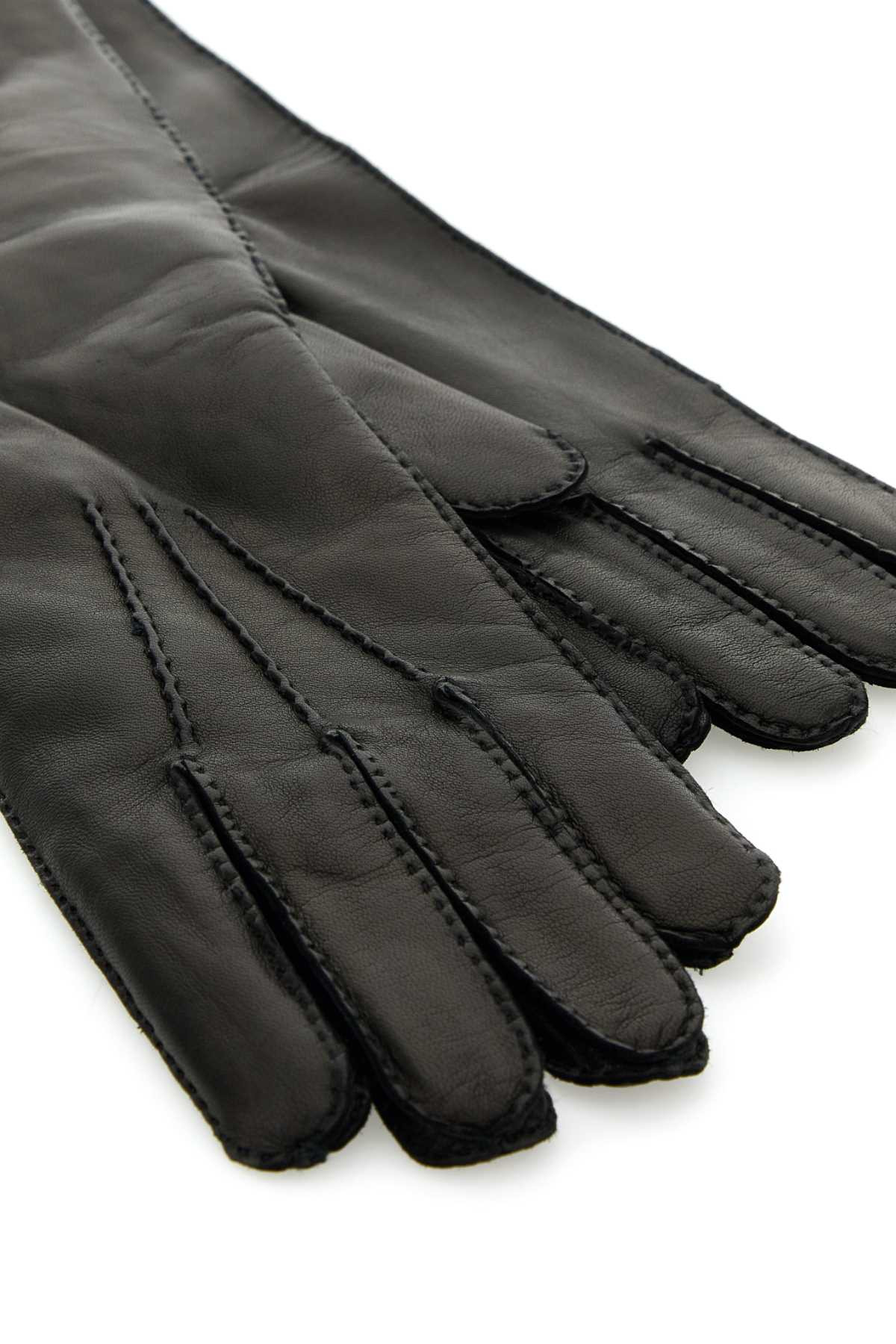 Miu Miu Women Black Nappa Leather Gloves - 2