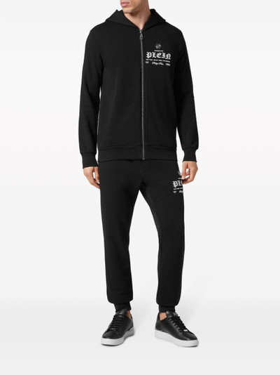 PHILIPP PLEIN logo-print zipped hoodie outlook