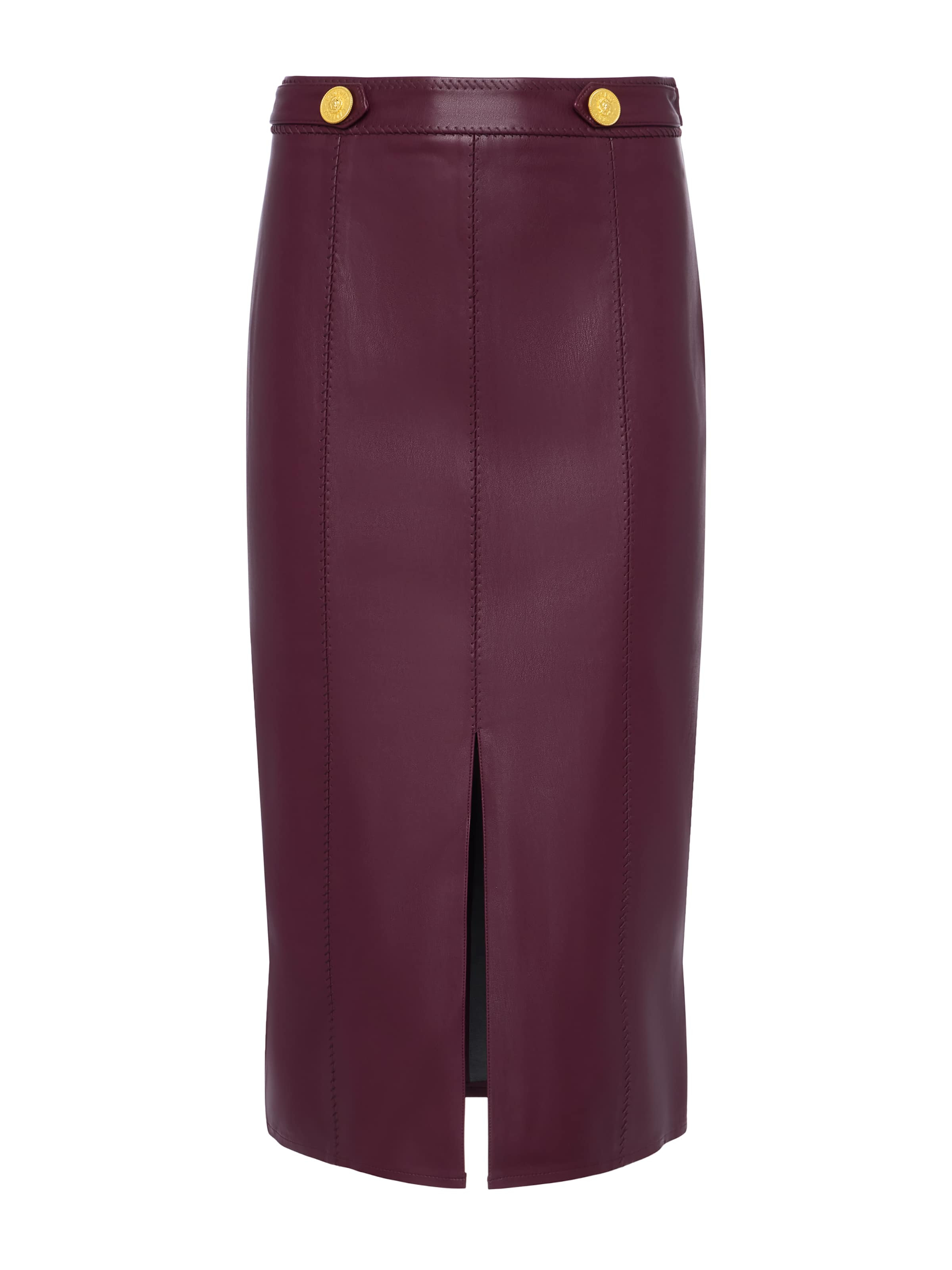 Arlette Vegan Leather Midi Skirt - 1