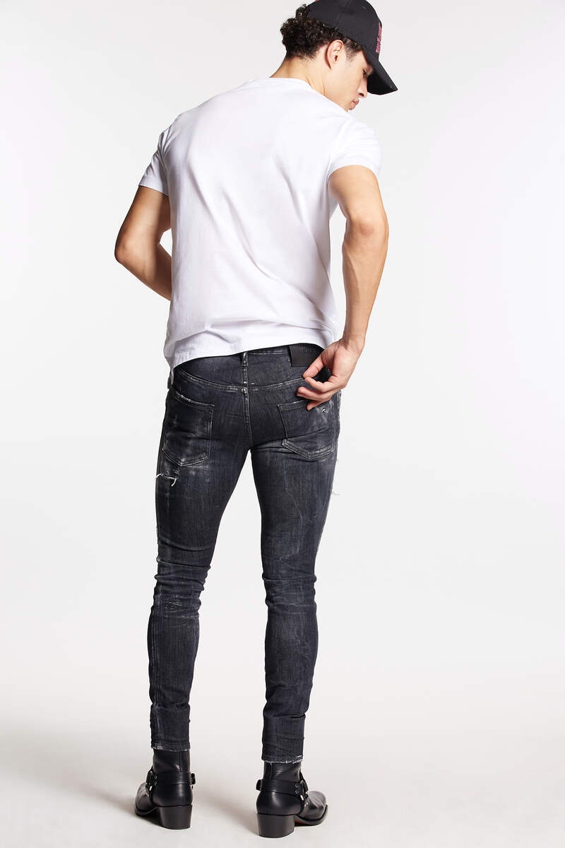 DSQUARED2 BLACK RIPPED WASH SUPER TWINKY JEANS | REVERSIBLE