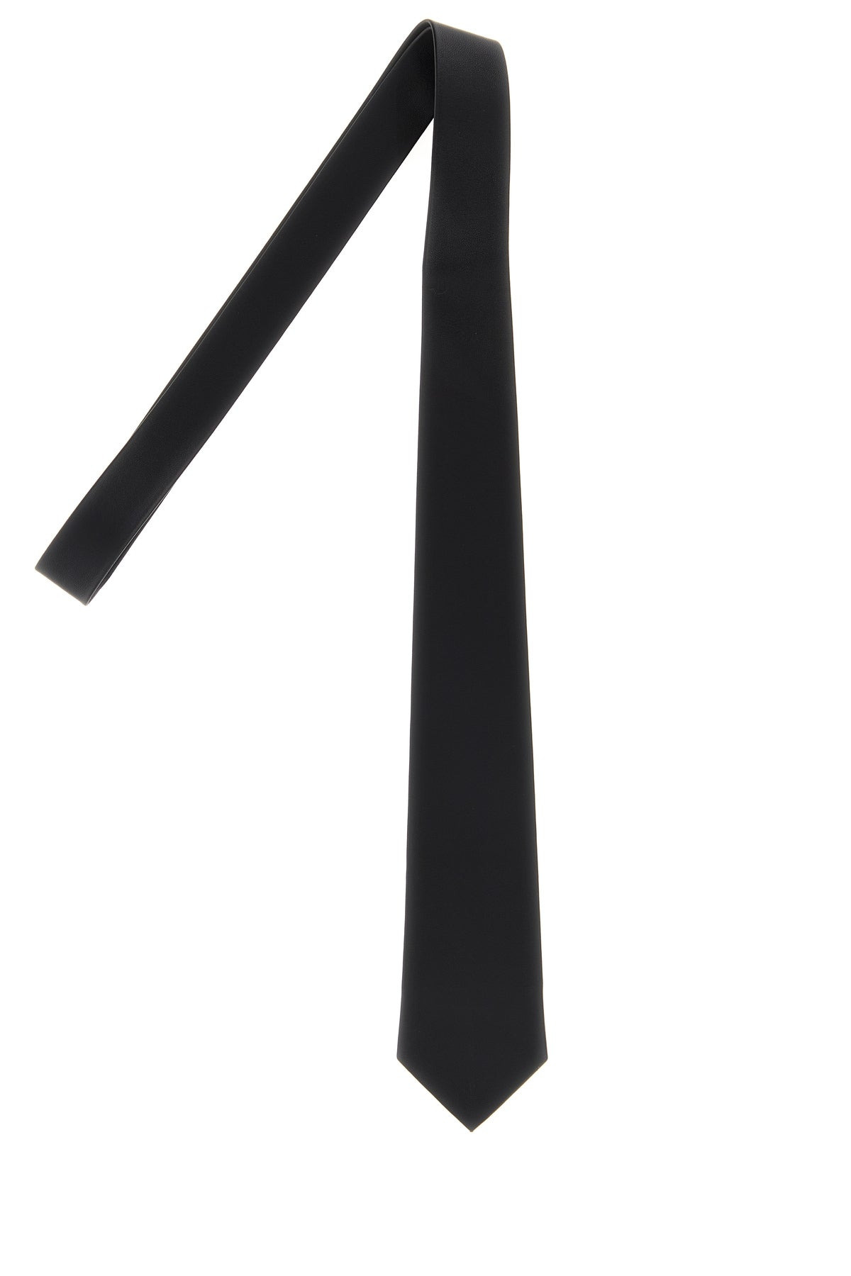 Black leather tie - 2