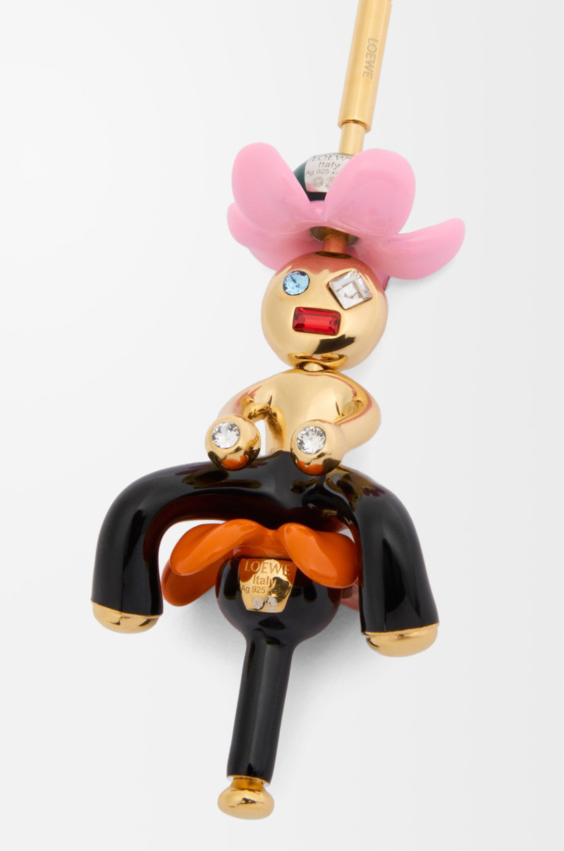 Doll Head pendant in sterling silver and crystals 3