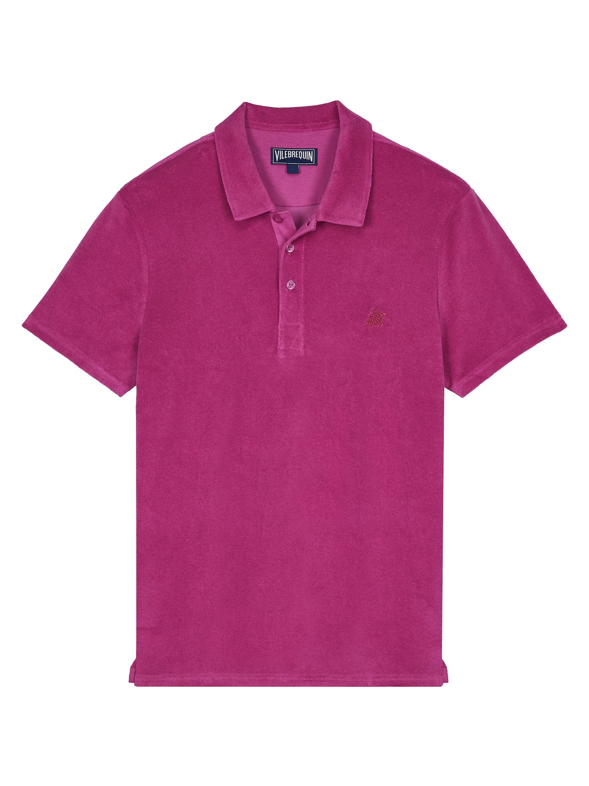 Men's Organic Cotton Terry Polo Shirt - Pourpre - 1
