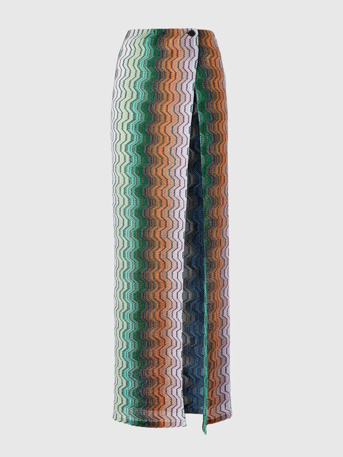 Long skirt in viscose lamé with greek motif - 1