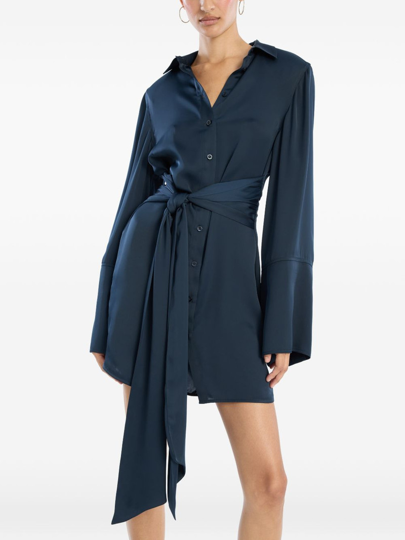 satin-tie mini shirt dress 4