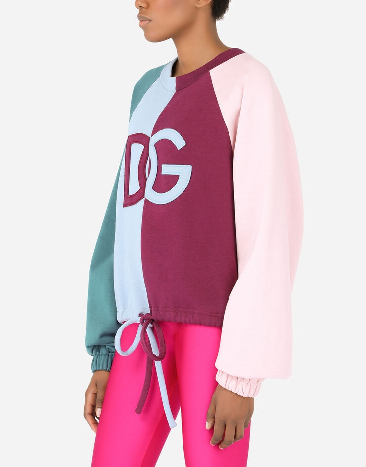 Jersey patchwork sweatshirt with DG lettering - 4