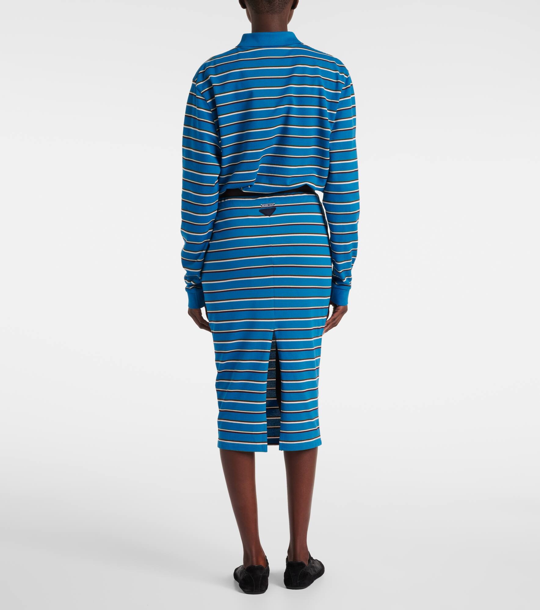 Logo striped cotton polo shirt - 3
