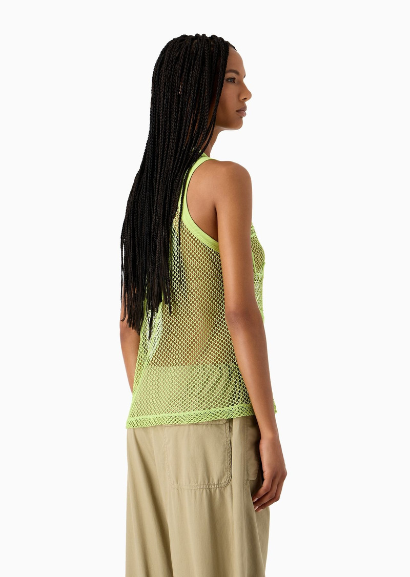 Emporio Armani Sustainability Values Capsule Collection recycled fabric mesh tank top 3