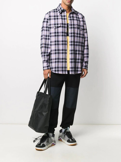 MSGM logo patch checked shirt outlook