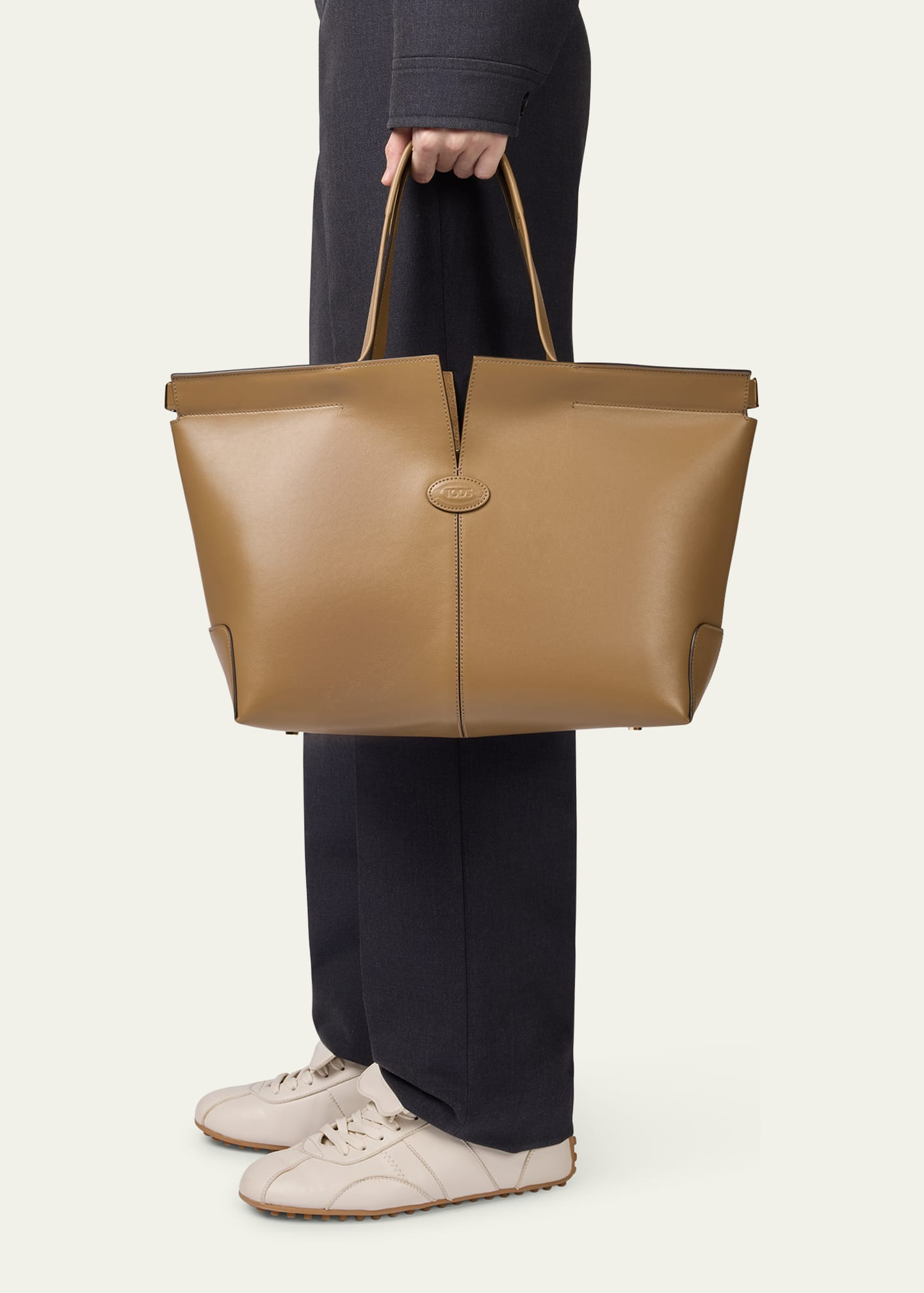 Smooth Leather Shopper Tote Bag - 2