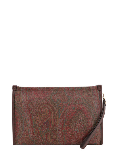 Etro Coated canvas clutch with paisley motif outlook