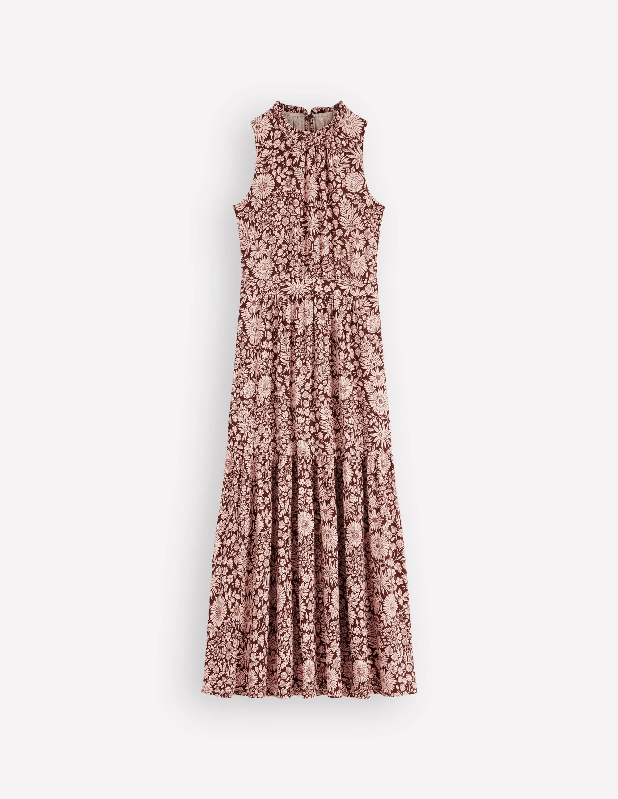 Camalie Jersey Maxi Dress-Raw Umber, Flowerbed Bloom - 1