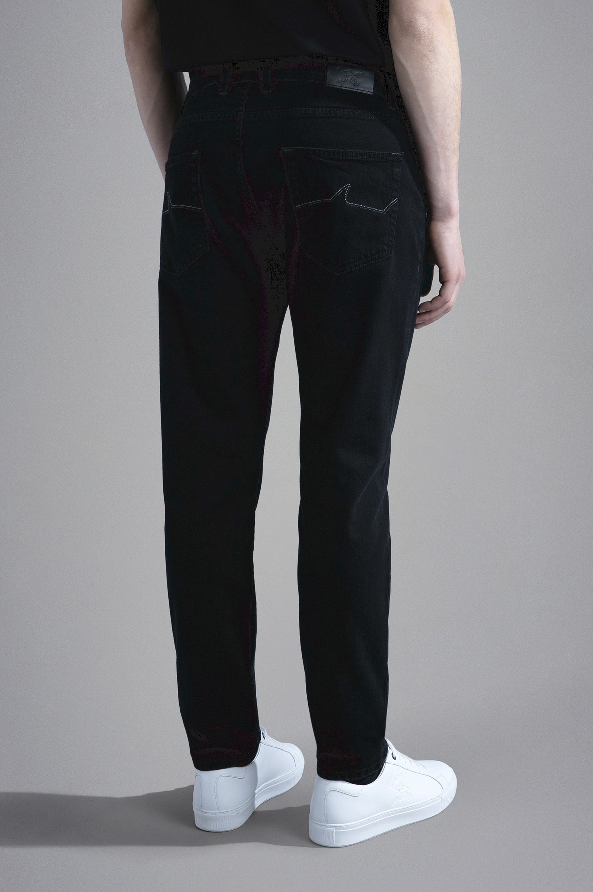 BLACK RIVET STRETCH COTTON JEANS - 3