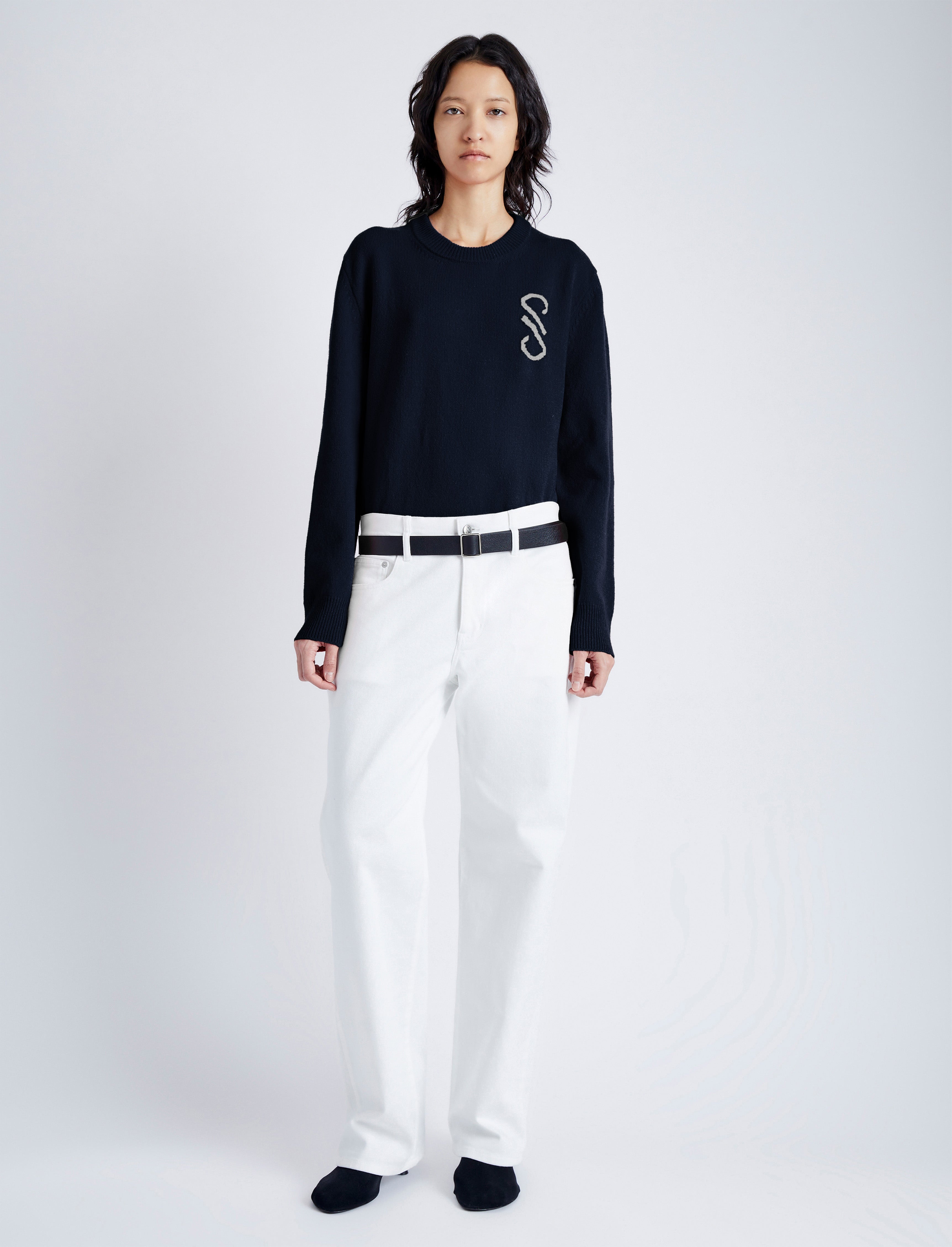 Harrison Monogram Sweater in Wool Jacquard - 3