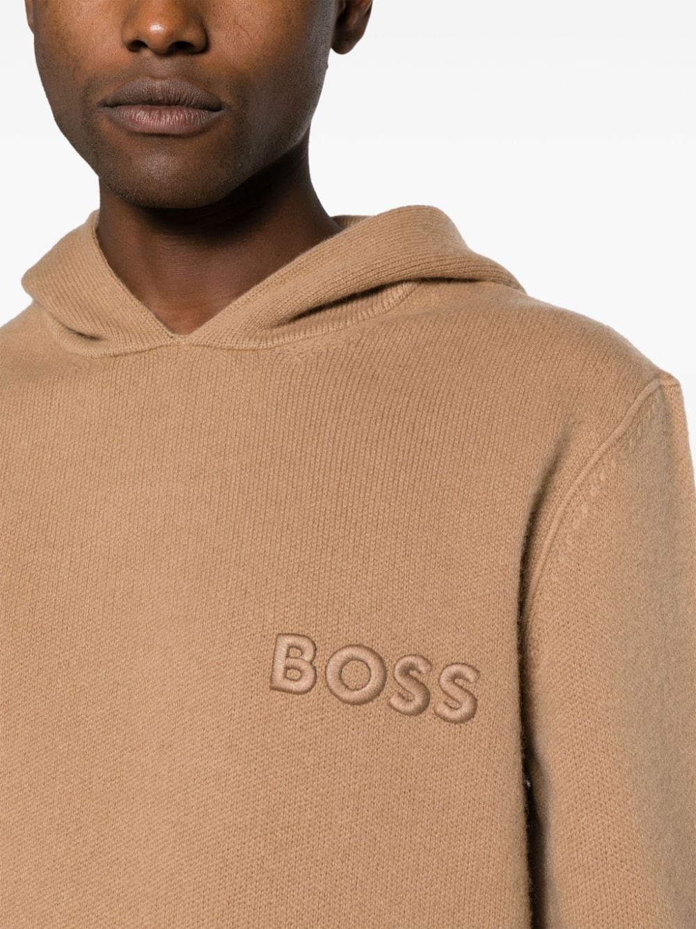 logo-embroidered hooded jumper - 5