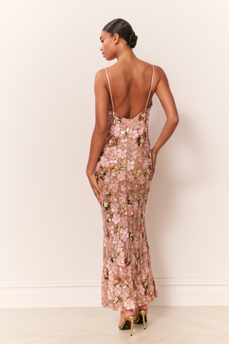 Fleurina Sequin Floral Maxi Dress 4