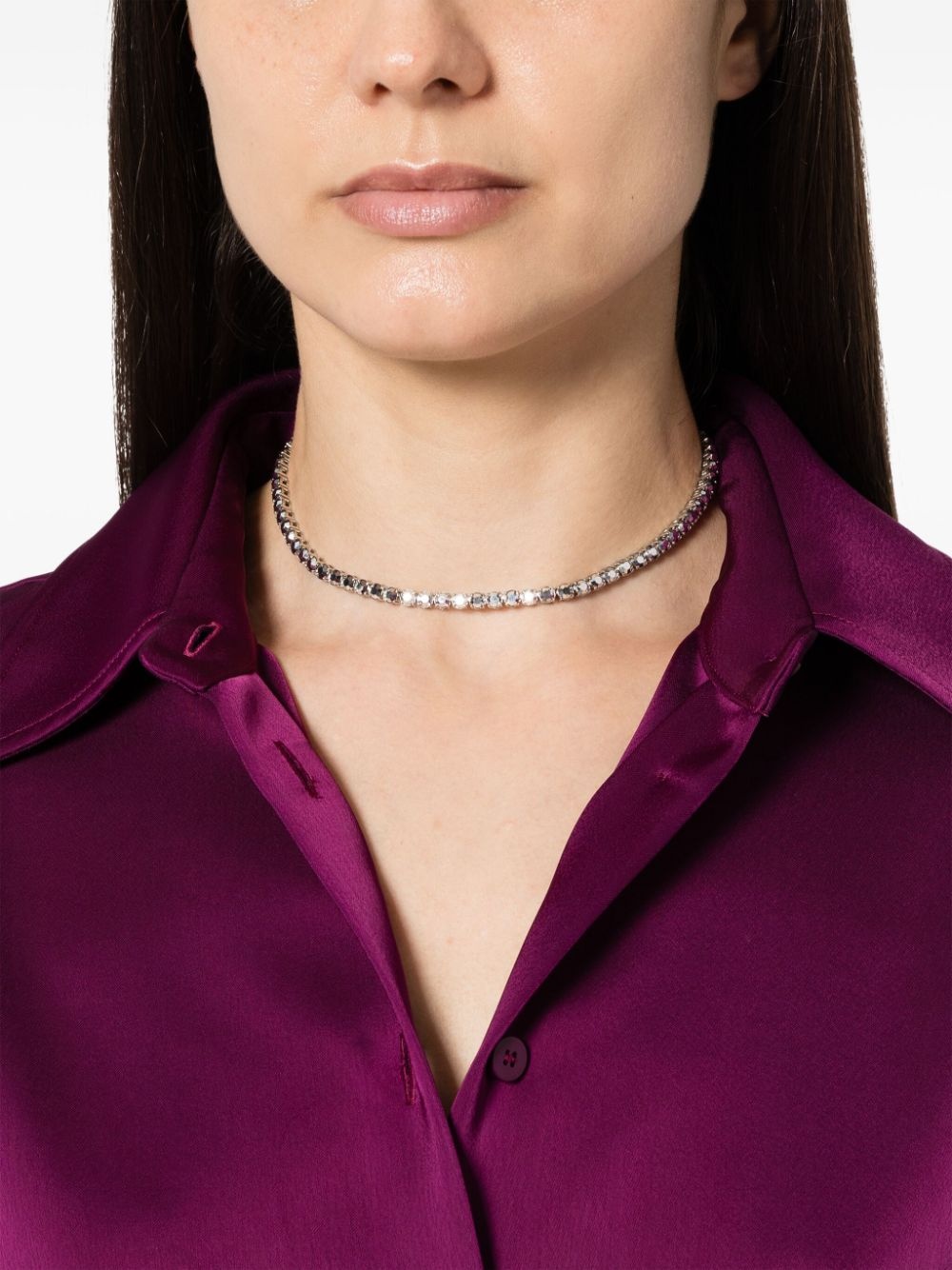 Tennis crystal-embellished necklace - 2