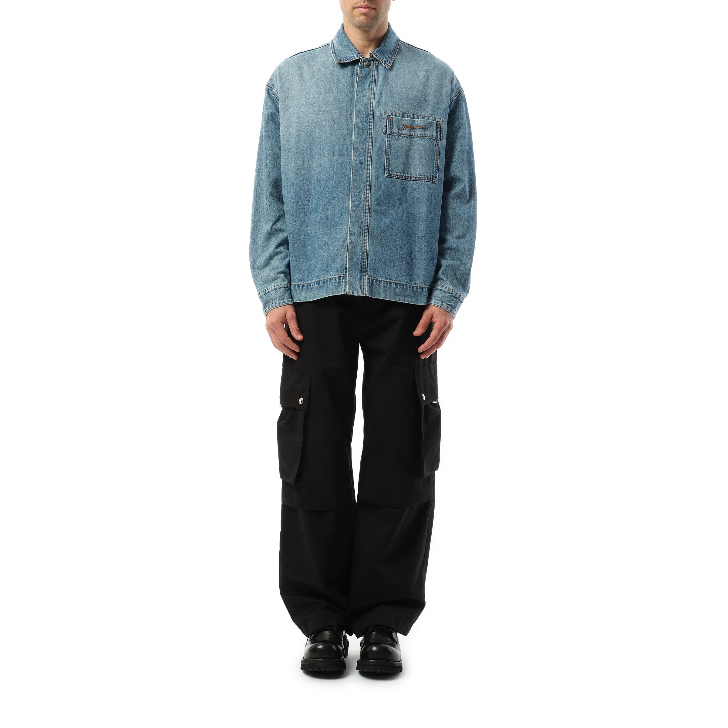La Chemise Denim in Blue/Tabac - 4