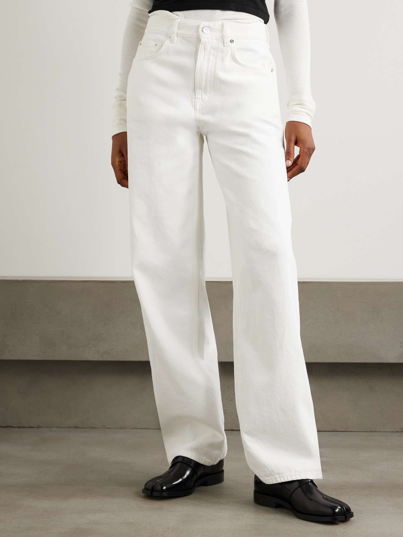 Samur high-rise straight-leg organic jeans Ivory - 3