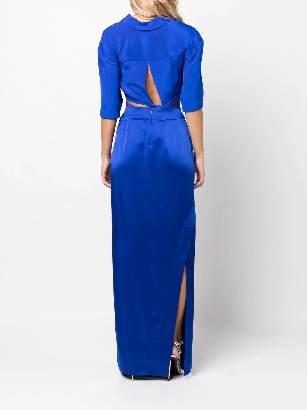 side-tie satin skirt - 4