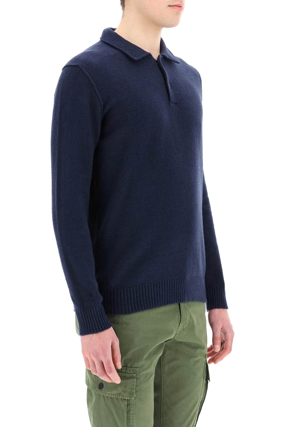 BRUSHED-EFFECT POLO SWEATER - 3