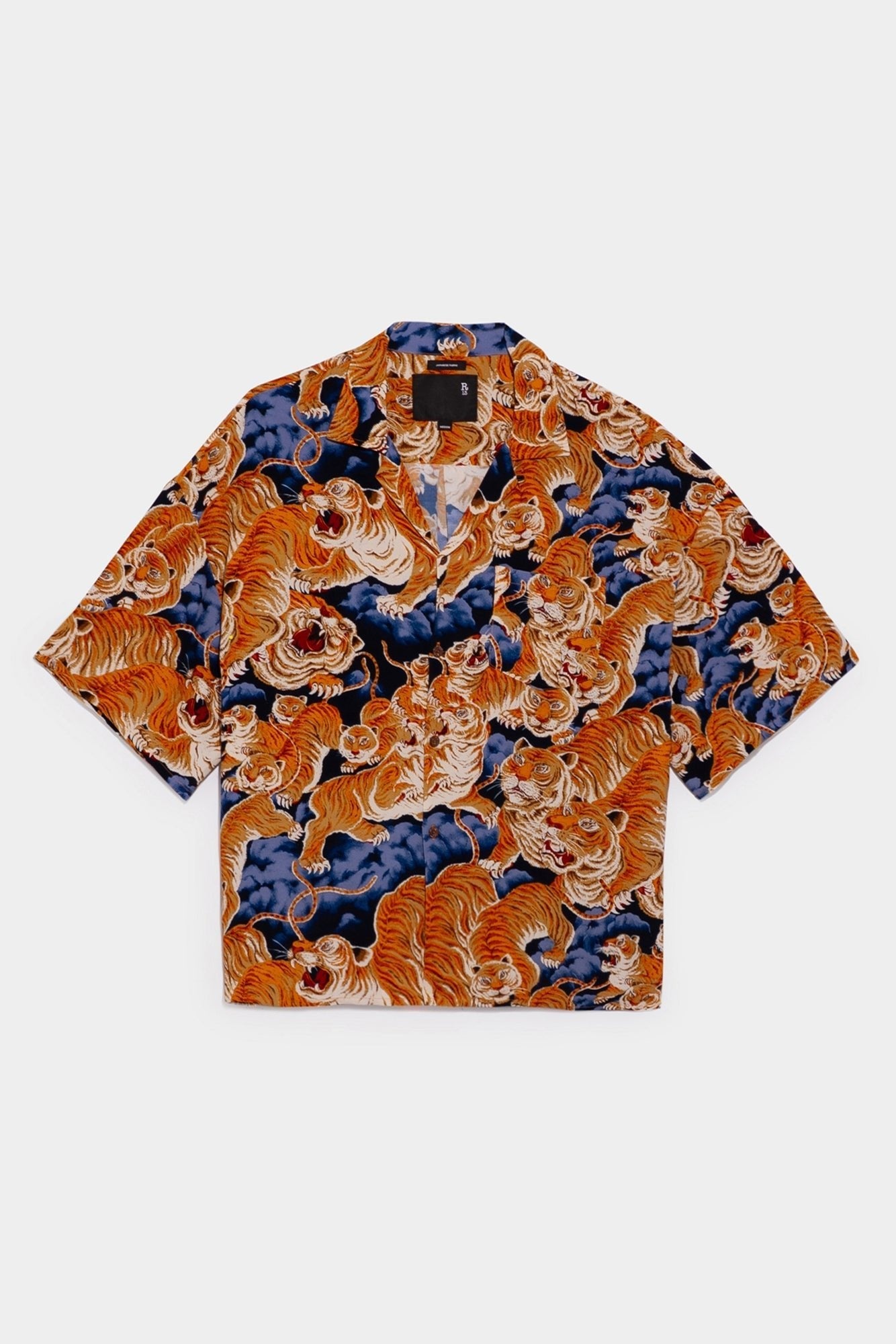 Oversized Hawaiian Shirt - Orange Tiger | R13 Denim Official Site - 4