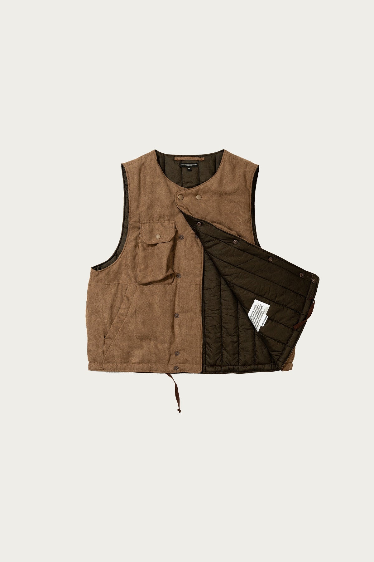 Cover Vest - Khaki Polyester Lightweight Fake Suede - 2