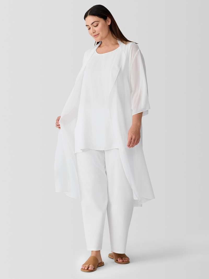 Sheer Silk Georgette High Collar Jacket 6