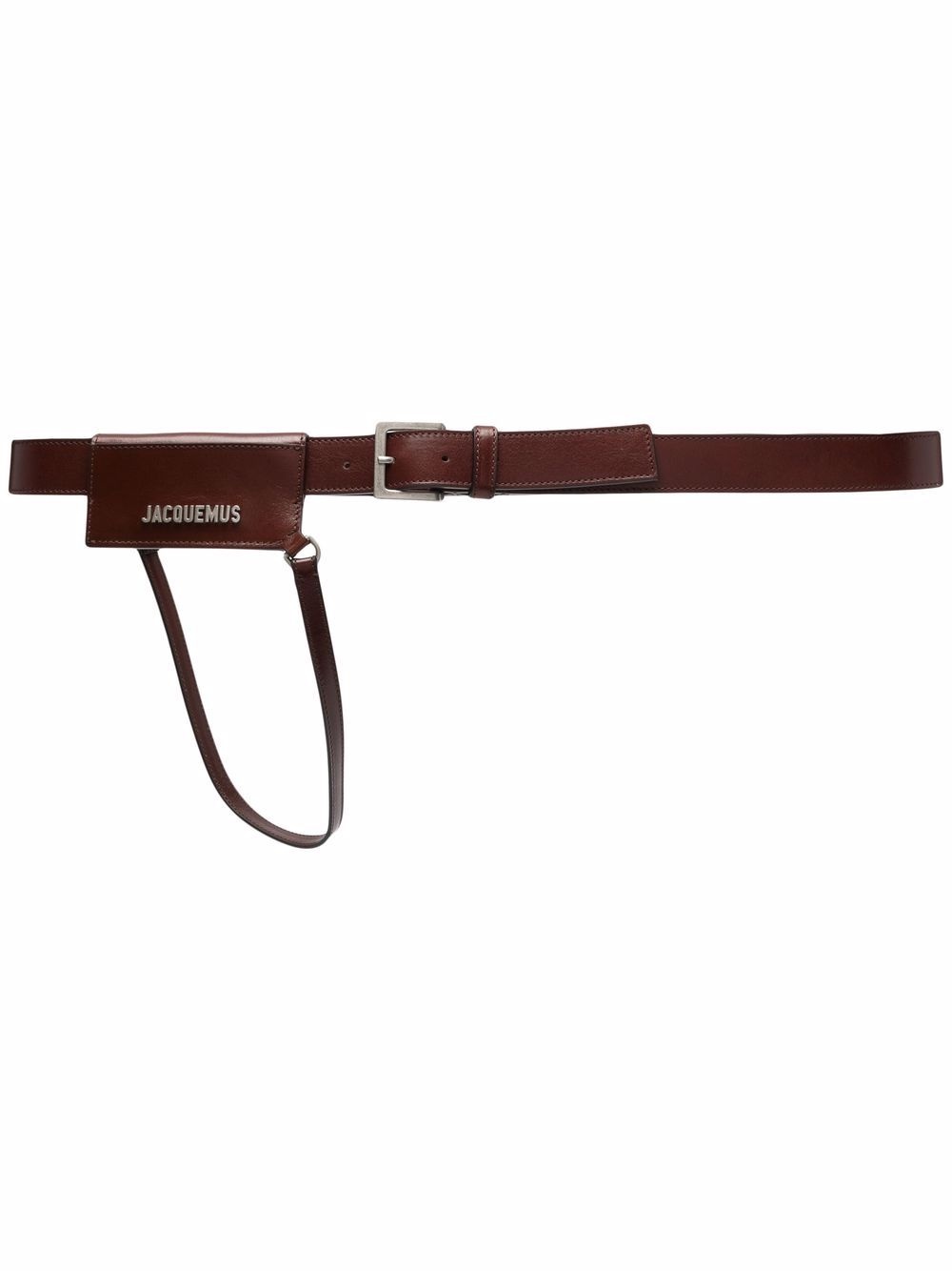 logo plaque leather belt - 1