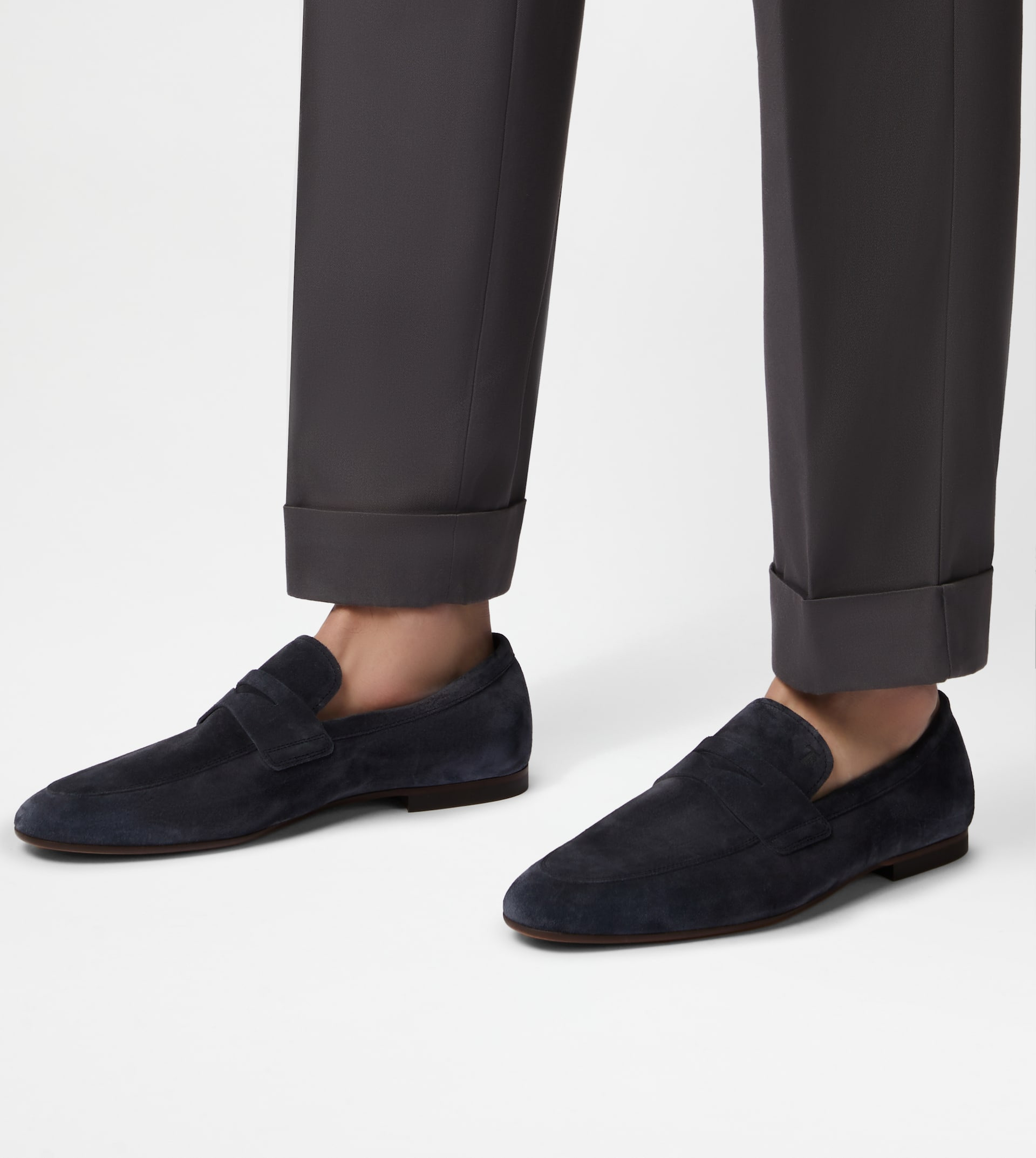 TOD'S LOAFERS IN SUEDE - BLUE - 6