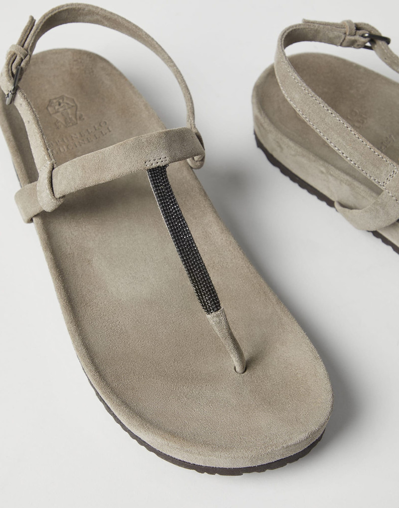 Suede sandals with shiny detail 3