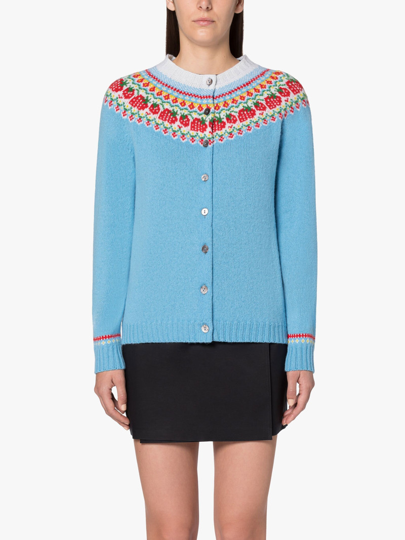 KILLIAN BLUE WOOL FAIR ISLE CARDIGAN 3