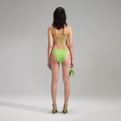 self-portrait Green Rhinestone Brazilian Bikini Briefs outlook