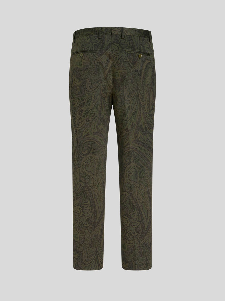 PAISLEY COTTON JACQUARD TROUSERS - 5